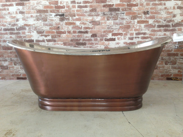 Copper Freestanding Bath Nickel Inside, Copper External