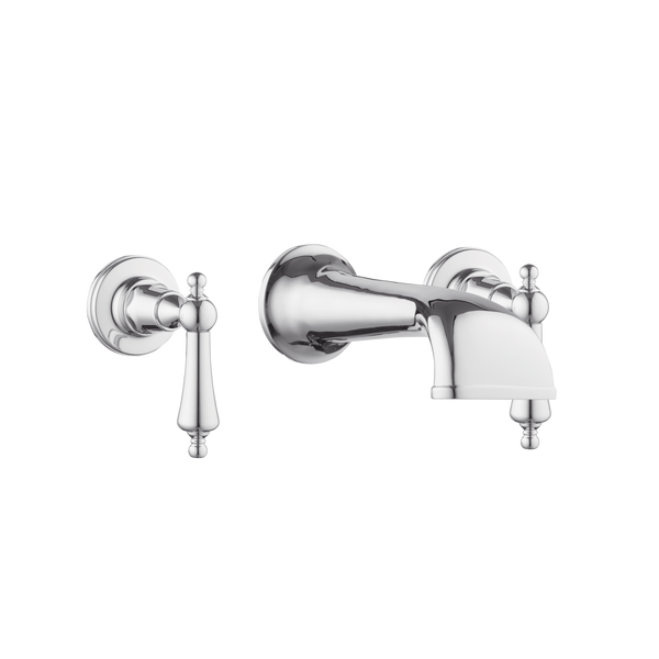 Heritage Basin Three Hole Set with Concealed Spout - Metal Levers